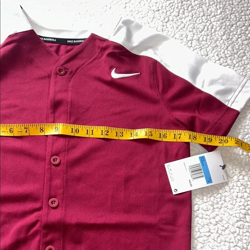 Nike Kids Burgundy and White Button Down Shirt